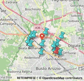 Mappa Via Cairate, 21052 Busto Arsizio VA, Italia (1.37385)