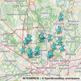 Mappa Via Fulvio Bracco, 20811 Cesano Maderno MB, Italia (6.87278)