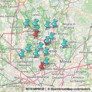 Mappa Via San Tarcisio, 20811 Cesano Maderno MB, Italia (6.22)