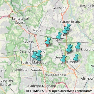 Mappa Via San Tarcisio, 20811 Cesano Maderno MB, Italia (3.62462)