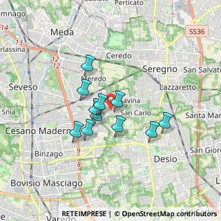 Mappa Via San Tarcisio, 20811 Cesano Maderno MB, Italia (1.27636)