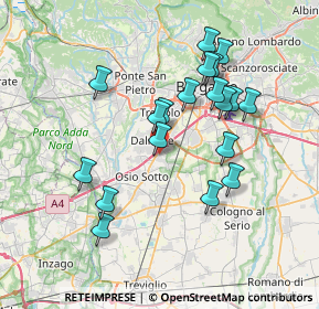 Mappa Via Dossi, 24044 Dalmine BG, Italia (6.88842)