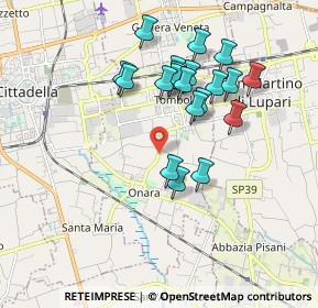 Mappa Via Giarette, 35019 Tombolo PD, Italia (1.643)