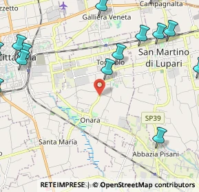Mappa Via Giarette, 35019 Tombolo PD, Italia (3.09714)