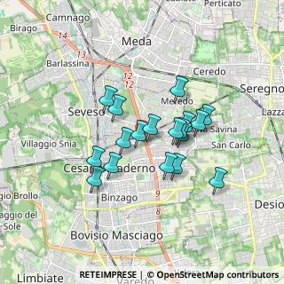 Mappa Via Giovanni de Medici, 20811 Cesano Maderno MB, Italia (1.33056)
