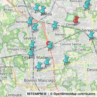Mappa Via Giovanni de Medici, 20811 Cesano Maderno MB, Italia (2.556)