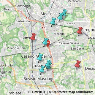 Mappa Via Giovanni de Medici, 20811 Cesano Maderno MB, Italia (2.14364)
