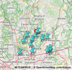 Mappa Via Alessandro Volta, 20853 Biassono MB, Italia (6.28615)