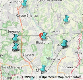 Mappa Via Alessandro Volta, 20853 Biassono MB, Italia (5.44923)