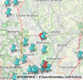 Mappa Via Alessandro Volta, 20853 Biassono MB, Italia (6.1525)