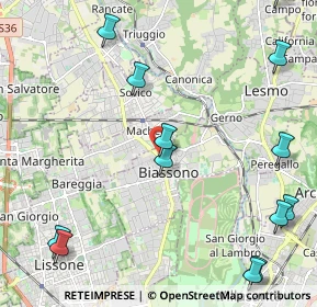 Mappa Via Alessandro Volta, 20853 Biassono MB, Italia (2.94308)