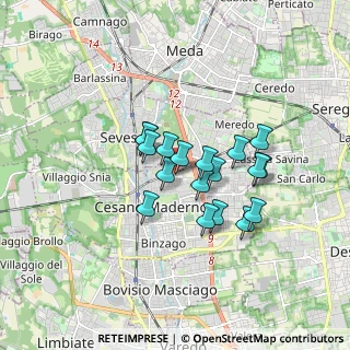 Mappa Via Francesco Ferrucci, 20811 Cesano Maderno MB, Italia (1.265)