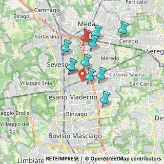 Mappa Via Francesco Ferrucci, 20811 Cesano Maderno MB, Italia (1.40727)