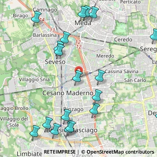Mappa Via Francesco Ferrucci, 20811 Cesano Maderno MB, Italia (2.82)