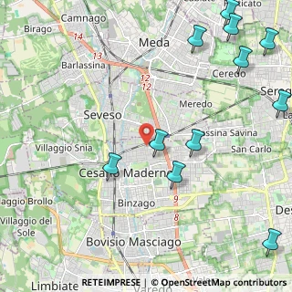 Mappa Via Francesco Ferrucci, 20811 Cesano Maderno MB, Italia (2.93636)