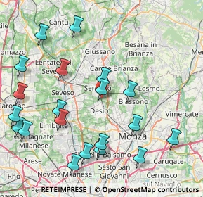 Mappa Via dei Pini, 20831 Seregno MB, Italia (9.7175)