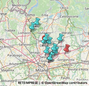 Mappa Via dei Pini, 20831 Seregno MB, Italia (9.70769)