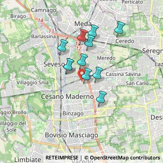 Mappa Via Giovanni de Medici, 20031 Cesano Maderno MB, Italia (1.39273)