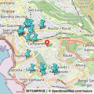 Mappa Via delle Campanelle, 34149 Trieste TS, Italia (1.169)
