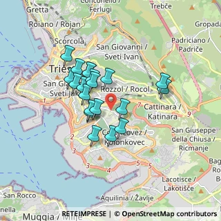 Mappa Via delle Campanelle, 34149 Trieste TS, Italia (1.3735)