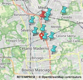 Mappa Via Francesco Ferrucci, 20834 Cesano Maderno MB, Italia (1.39909)