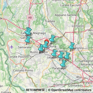 Mappa Via Giuseppe Mazzini, 21058 Olgiate Olona VA, Italia (6.20667)