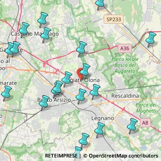 Mappa Via Giuseppe Mazzini, 21058 Olgiate Olona VA, Italia (5.595)