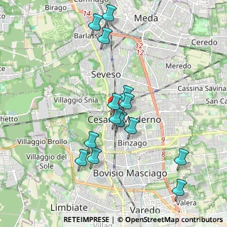 Mappa Via Villafranca, 20811 Cesano Maderno MB, Italia (1.86357)