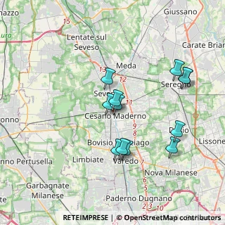 Mappa Via Giuliana Ronzoni, 20811 Cesano Maderno MB, Italia (3.41417)