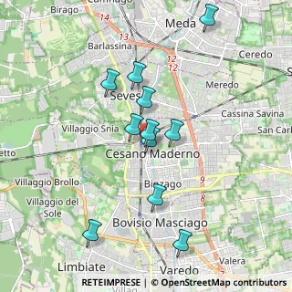 Mappa Via Giuliana Ronzoni, 20811 Cesano Maderno MB, Italia (1.68727)