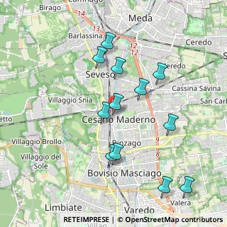 Mappa Via Giuliana Ronzoni, 20811 Cesano Maderno MB, Italia (1.91667)