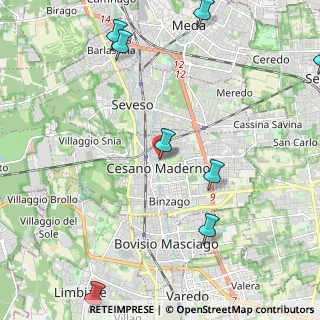Mappa Via Don Natale Remartini, 20031 Cesano Maderno MB, Italia (3.53)