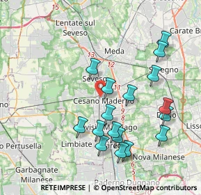 Mappa Via Alessandro Volta, 20031 Cesano Maderno MB, Italia (3.95647)