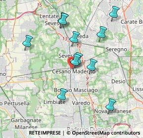 Mappa Via Alessandro Volta, 20031 Cesano Maderno MB, Italia (3.69091)