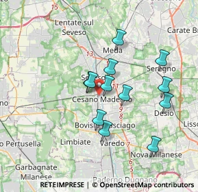 Mappa Via Alessandro Volta, 20031 Cesano Maderno MB, Italia (3.085)