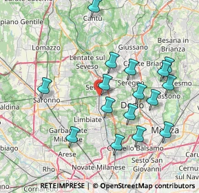 Mappa Via Alessandro Volta, 20031 Cesano Maderno MB, Italia (7.82063)