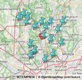 Mappa Via Alessandro Volta, 20031 Cesano Maderno MB, Italia (6.79263)