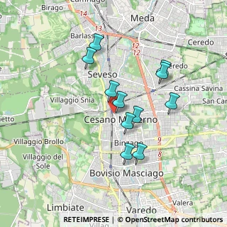 Mappa Via Alessandro Volta, 20031 Cesano Maderno MB, Italia (1.54182)