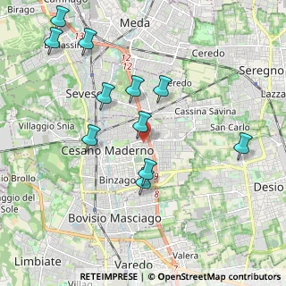 Mappa Via dei Mille, 20811 Cesano Maderno MB, Italia (2.08182)