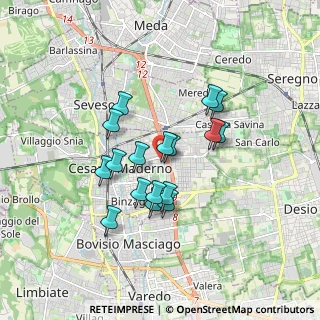 Mappa Via dei Mille, 20811 Cesano Maderno MB, Italia (1.38706)