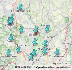 Mappa Via Grigna, 20853 Biassono MB, Italia (4.91412)