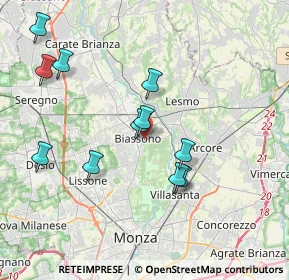 Mappa Via Grigna, 20853 Biassono MB, Italia (3.77545)