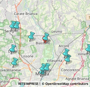 Mappa Via Grigna, 20853 Biassono MB, Italia (5.96375)