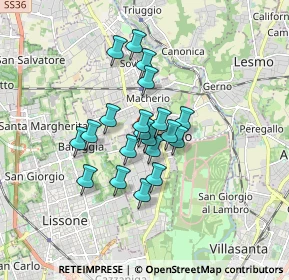 Mappa Via Camillo Benso Cavour, 20853 Biassono MB, Italia (1.2035)