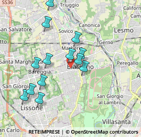 Mappa Via Camillo Benso Cavour, 20853 Biassono MB, Italia (1.79462)