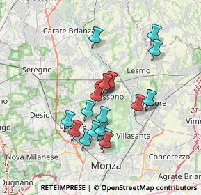 Mappa Via Camillo Benso Cavour, 20853 Biassono MB, Italia (3.07684)