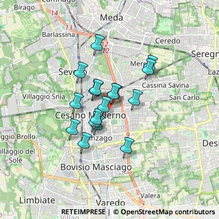 Mappa Via Quinto, 20811 Cesano Maderno MB, Italia (1.26588)
