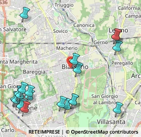 Mappa Via Giacomo Matteotti, 20853 Biassono MB, Italia (2.8205)