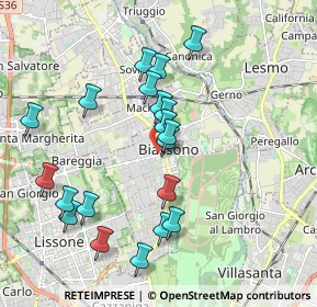 Mappa Via Giacomo Matteotti, 20853 Biassono MB, Italia (1.866)