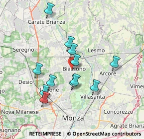 Mappa Via Giacomo Matteotti, 20853 Biassono MB, Italia (3.23833)